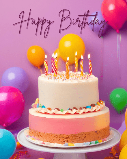 Cake With Colorful Froasting online Birthday Card