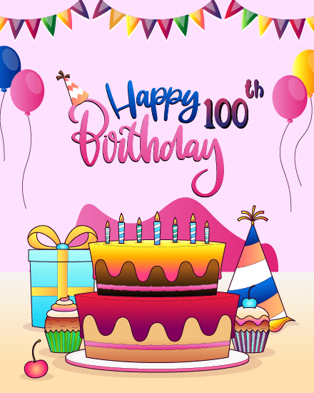 Grand Celebration online 100th Birthday Card