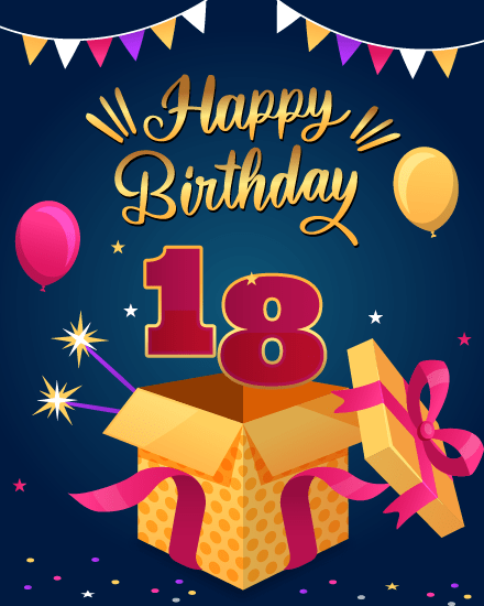 Surprise Gift online 18th birthday Card