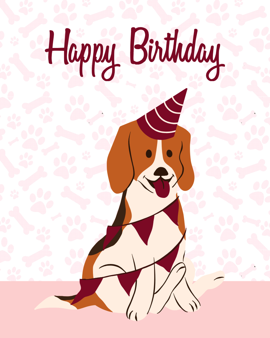 Beagle online Dog Birthday Card