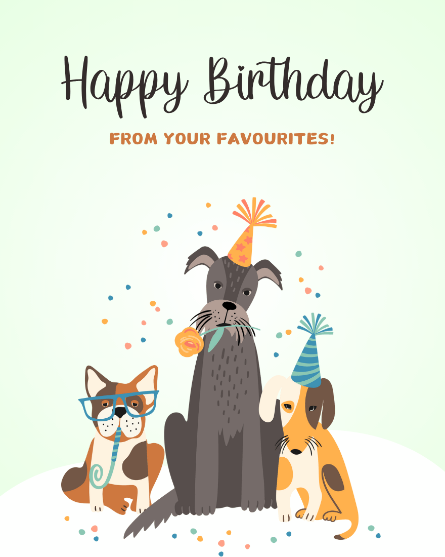 Favourites online Dog Birthday Card