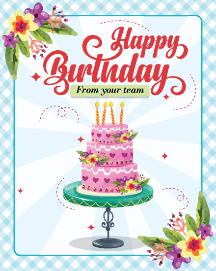 Pink Cake online Birthday Card