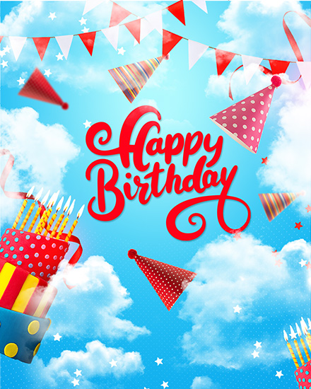 Sky Celebration online Birthday Card