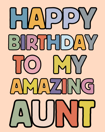 To My Amazing online Aunt Birthday Card