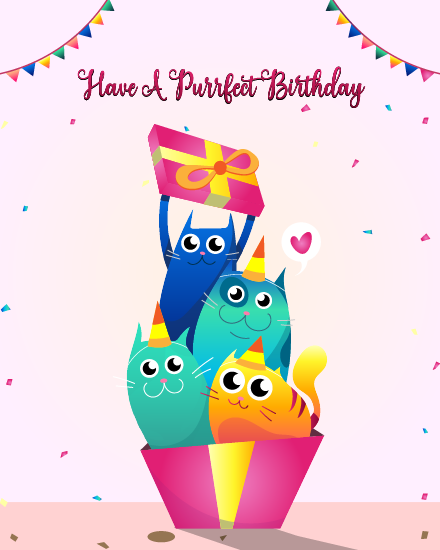 Have A Perfect online Cat Birthday Card