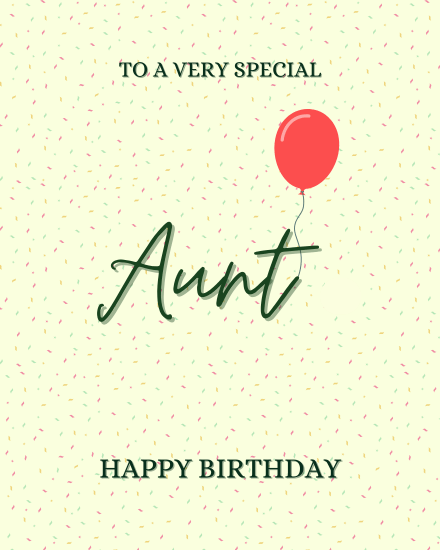 To A Very Special online Aunt Birthday Card