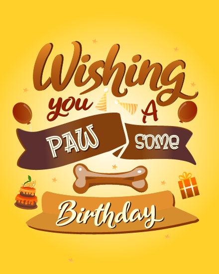 Paw Some online Dog Birthday Card