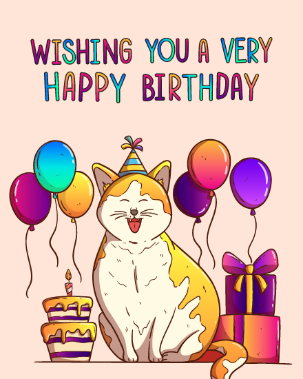 Celebrate online Cat Birthday Card