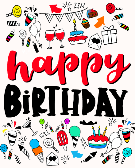 Pink Cupcake And Envelope online Birthday Card