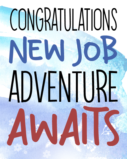 New Job Adventure Awaits online New Job Congratulations Card