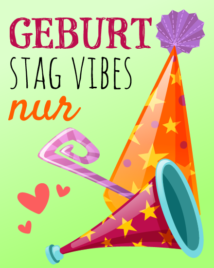 Party Vibes Only online German Birthday Card