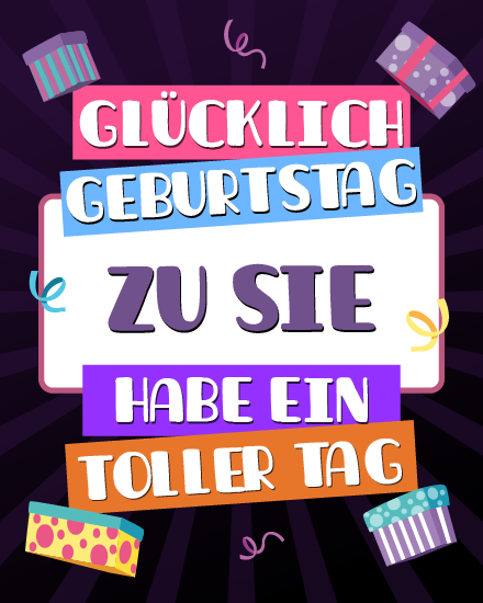 Glücklich Geburtstag Zu Sie online German Birthday Card
