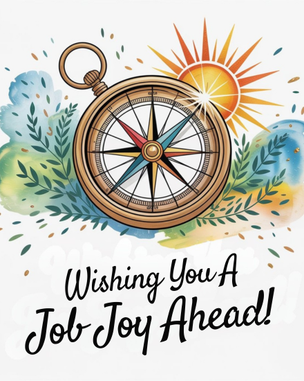 Compass For Future Direction online New Job Congratulations Card