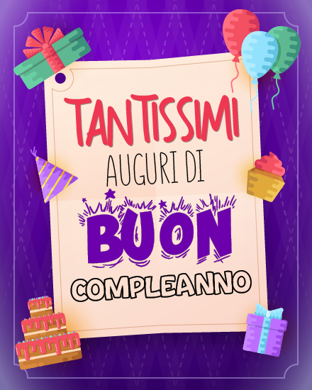 Tantissimi Auguri Di online Italian Birthday Card