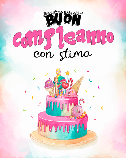 Icing Cake Donut online Italian Birthday Card