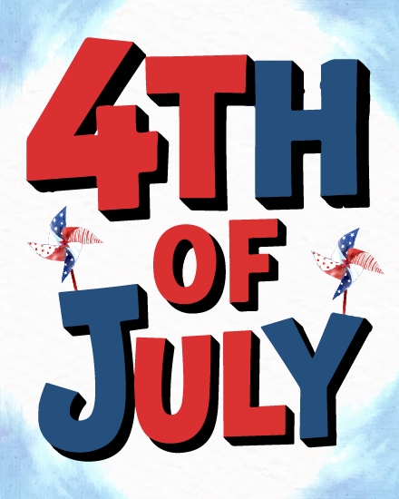 Patriotic Card With American Pinwheels online 4th of July Card