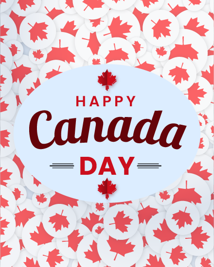 Red Mapple Leaf Frame online Canada Day Card