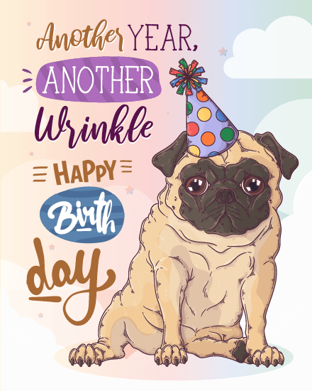 Another Year Another Wrinkle online Funny Birthday Card