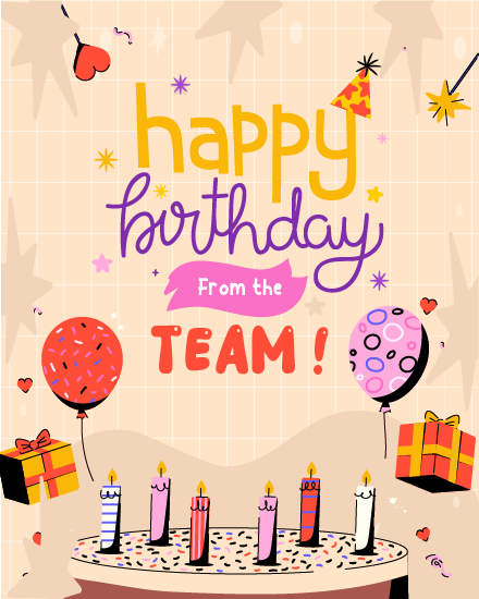 From The Team online Birthday Card