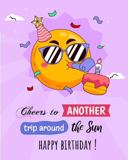 Trip Around The Sun online Funny Birthday Card