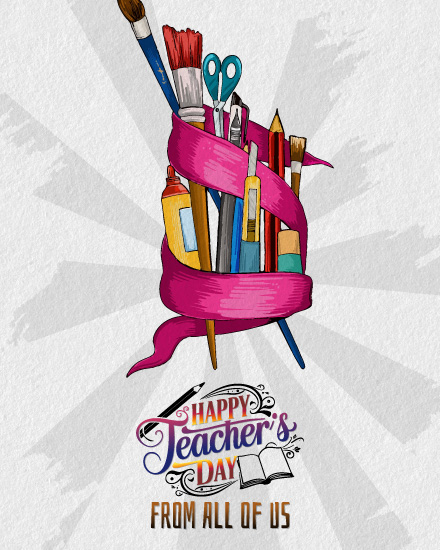 Creative Tools Wrapped online Teachers Day Card