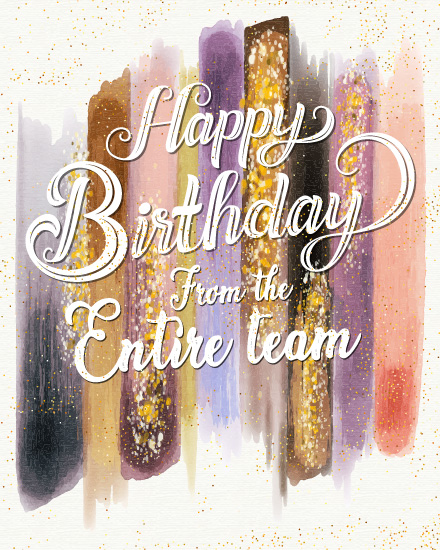 Gold Brushstrokes online Birthday Card