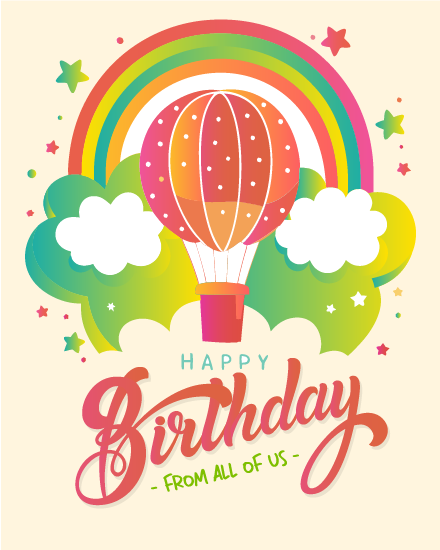 Rainbow Lift online Birthday Card