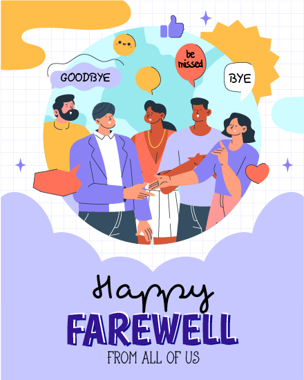 Modern Card From Team online Farewell (GoodBye) Card