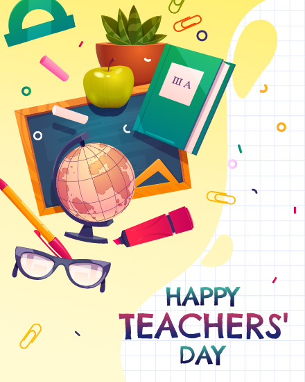 Chalkboard & Cheers online Teachers Day Card
