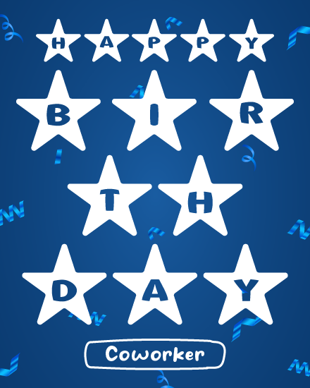 Star Pattern Design online Coworker Birthday Card