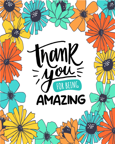 Amazing Floral Design online Employee Appreciation Card