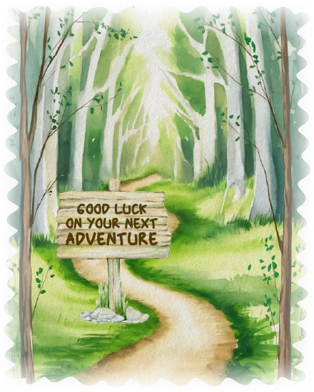 Wooden Sign In Forest online Farewell (GoodBye) Card