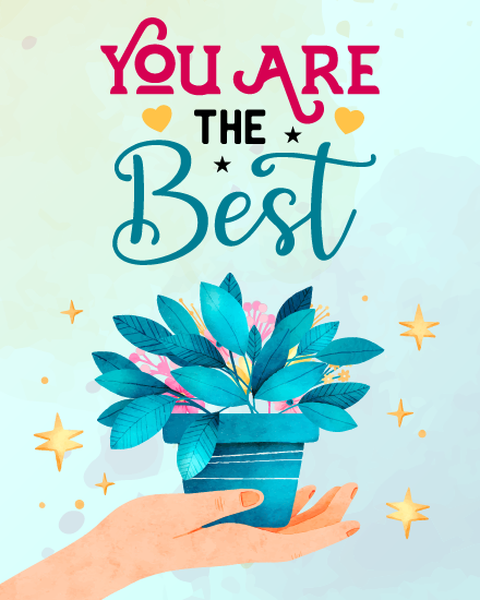 You Are The Best Flowerpot online Thank You Card