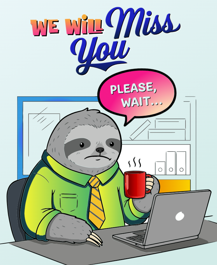 Office Sloth Mood online Group Leaving Card