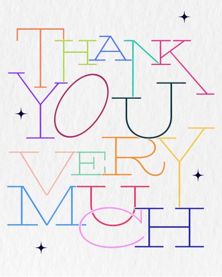 Rainbow Thin Letters online Thanks Giving Card