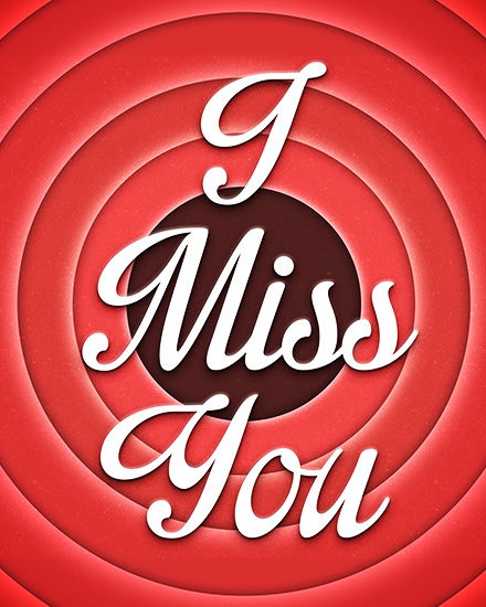 Retro Concentric Rings online Miss You Card