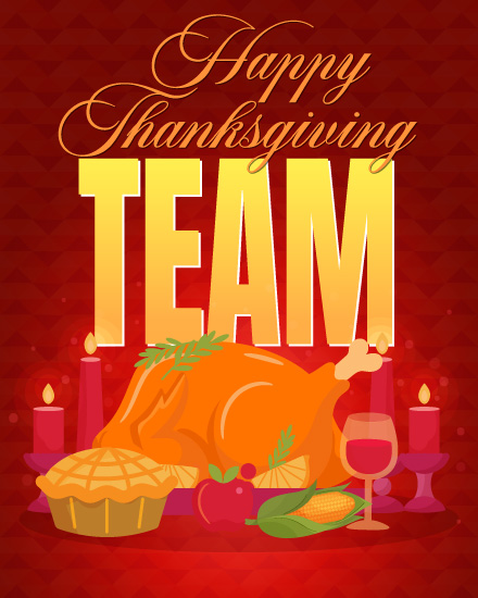 Turkey Feast Candles online Thanks Giving Card