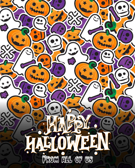 Sticker Spooky Pattern online Halloween Card
