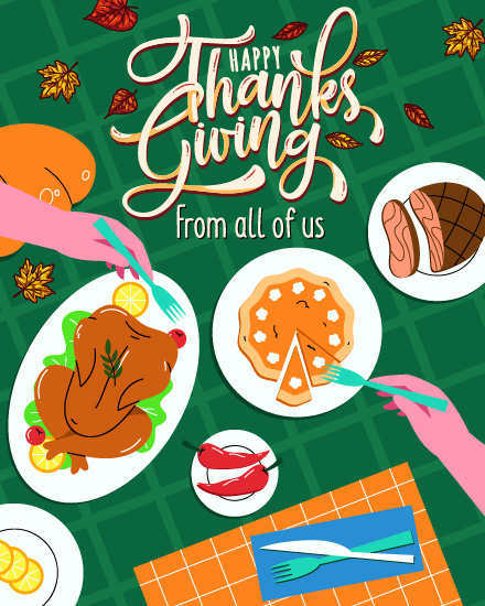 Green Table Feast online Thanks Giving Card