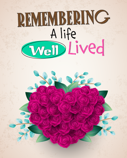 Remembring A Life online Memorial and Funeral Card