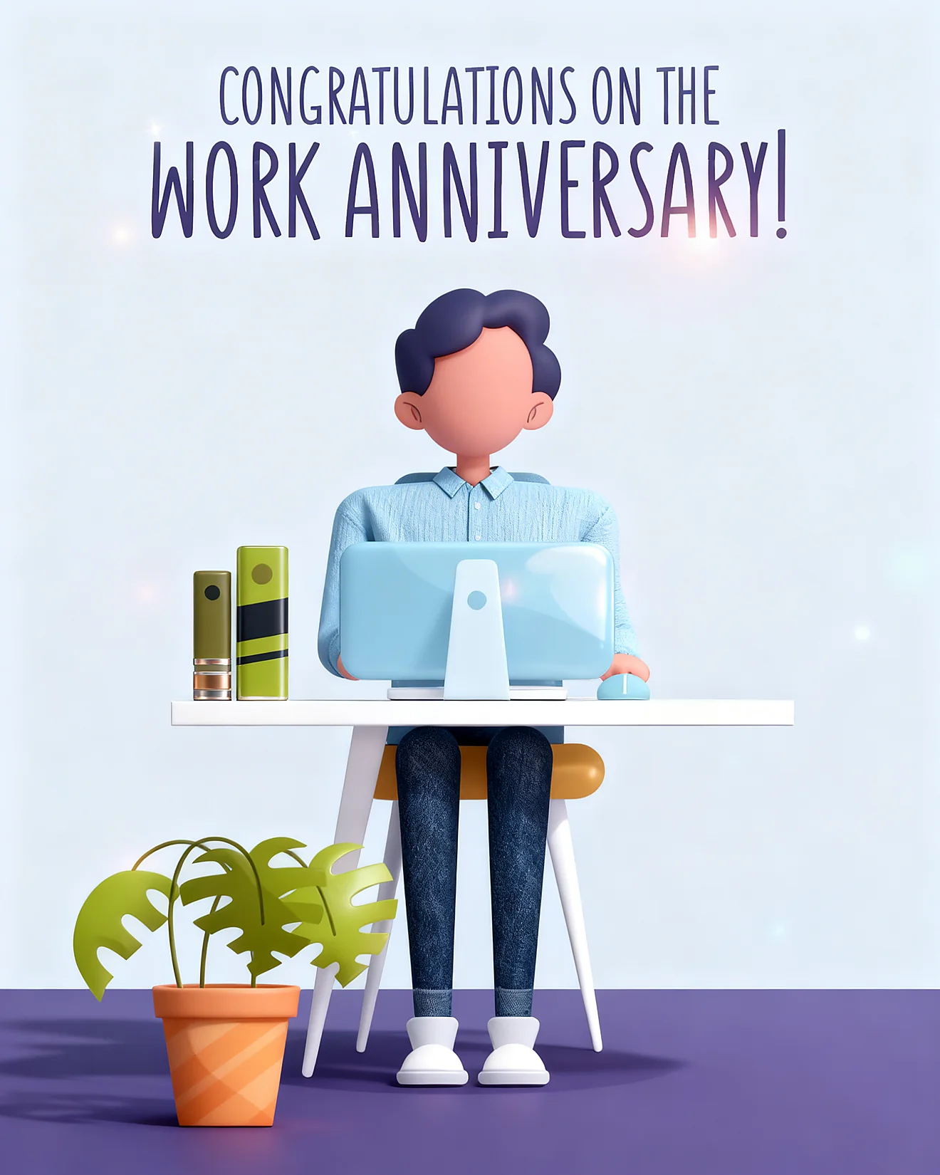 Dedicated Professional Journey online Work Anniversary Card
