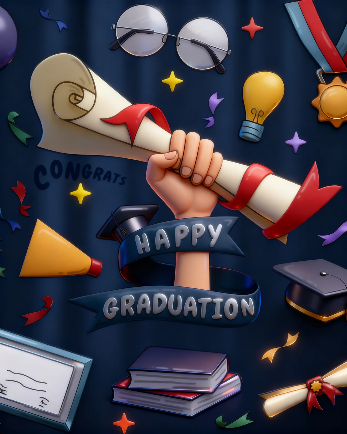 Celebratory Scholarly Achievement online Graduation Congratulations Card