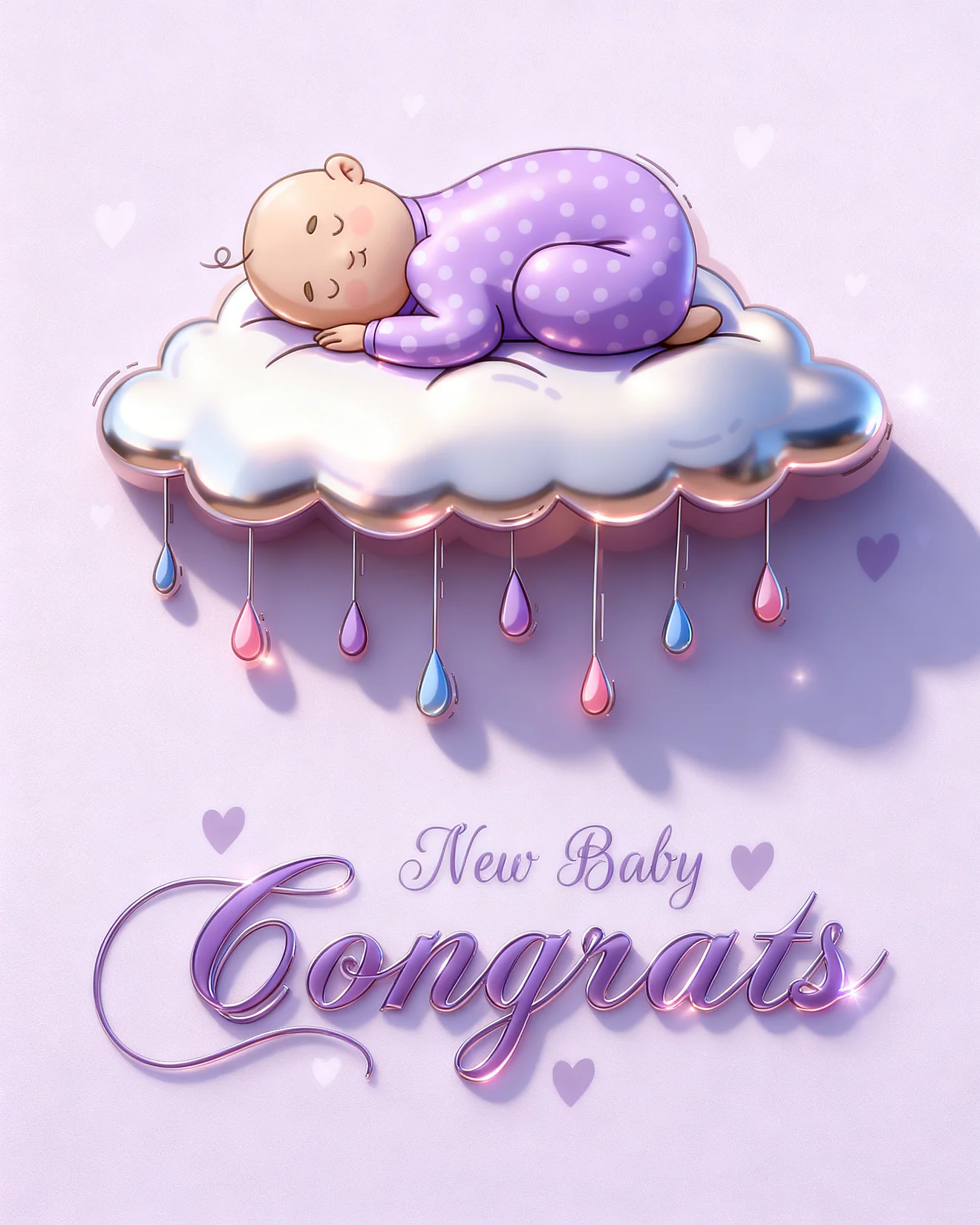 Floating Bundle Of Joy online Baby Shower (New Birth)  Card