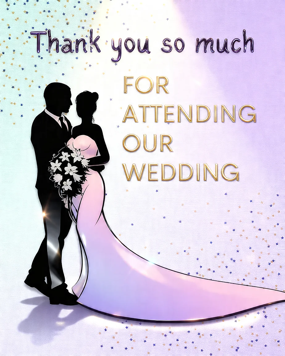 Elegant Wedding Silhouette online Wedding Thank You Card