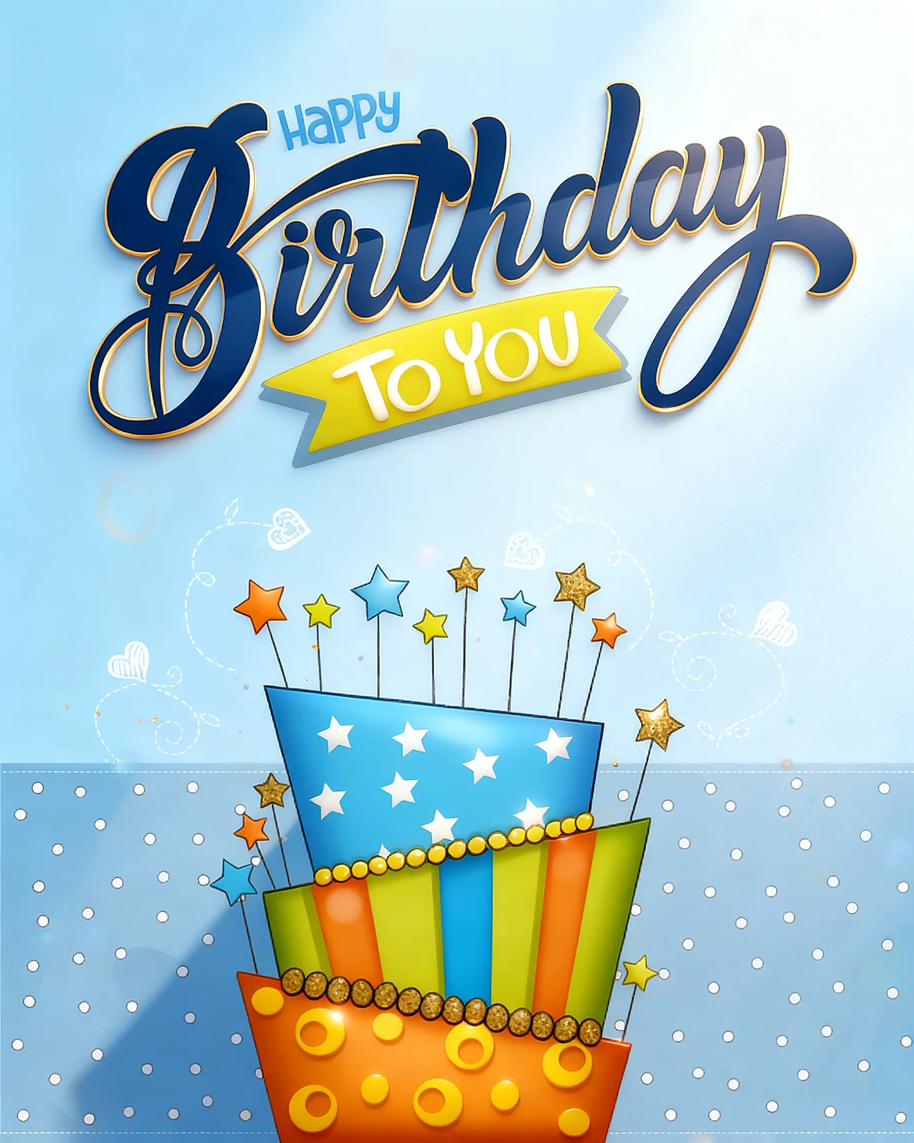 Starry Tiered Celebration online Birthday Card