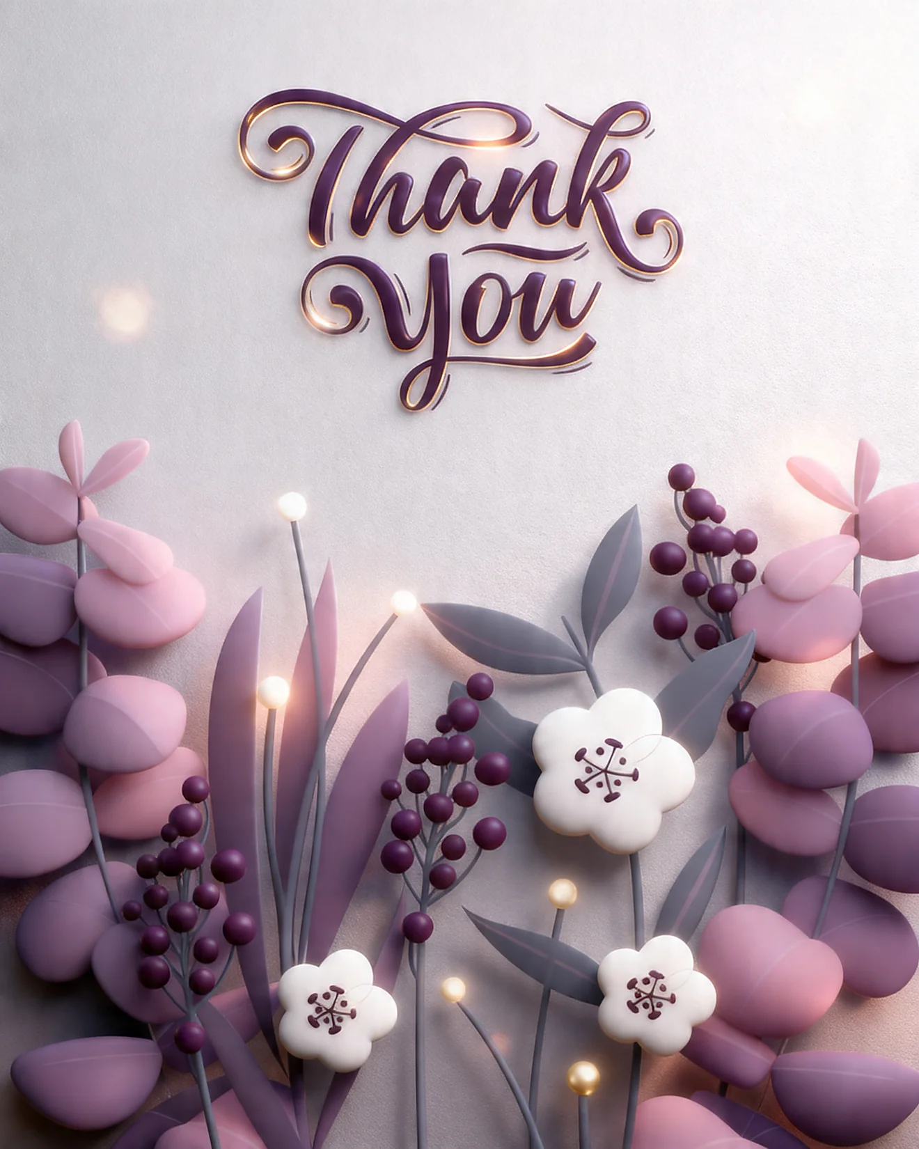 Purple Floral Appreciation online Thank You Card