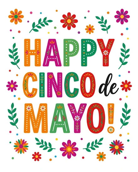 Flowers Fiesta Colors online Cinco de mayo Card