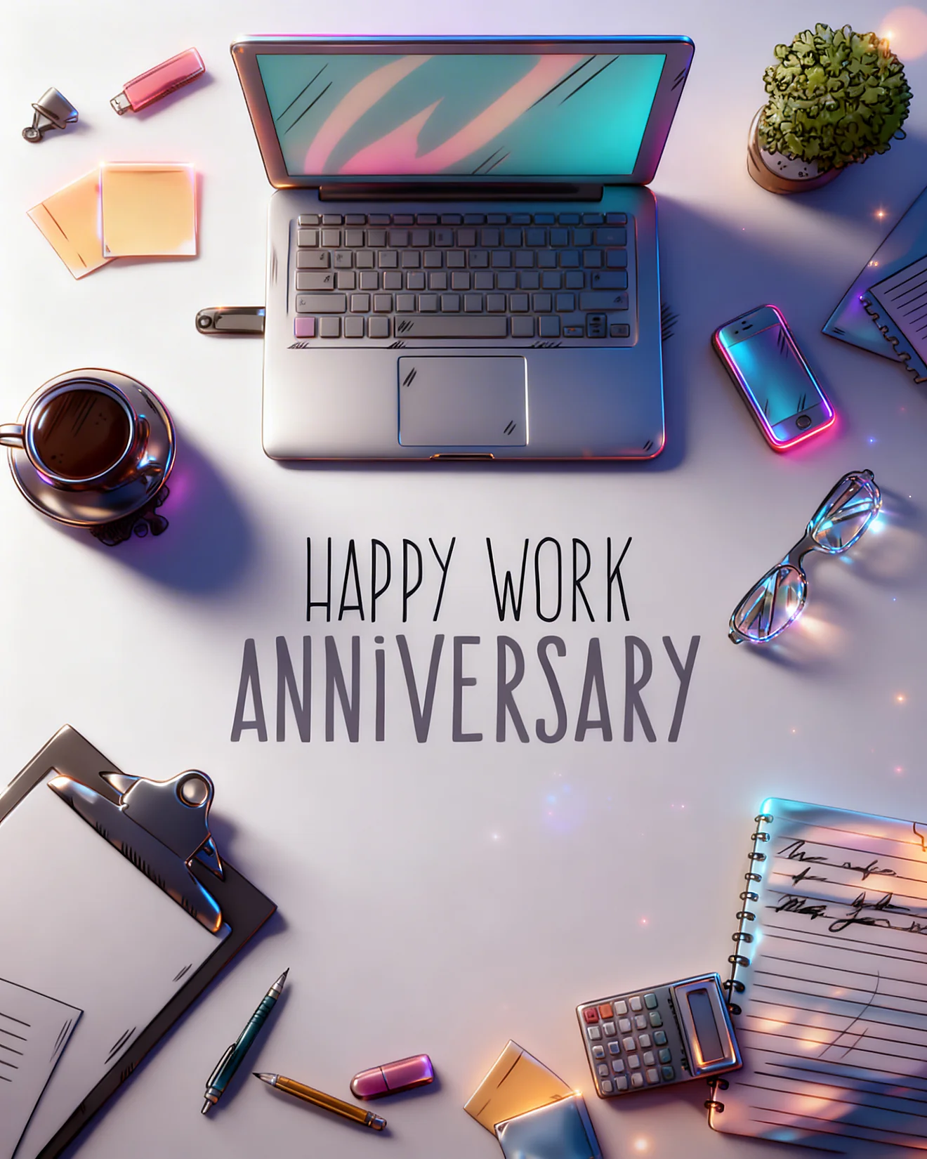 Celebrating Your Milestones online Work Anniversary Card