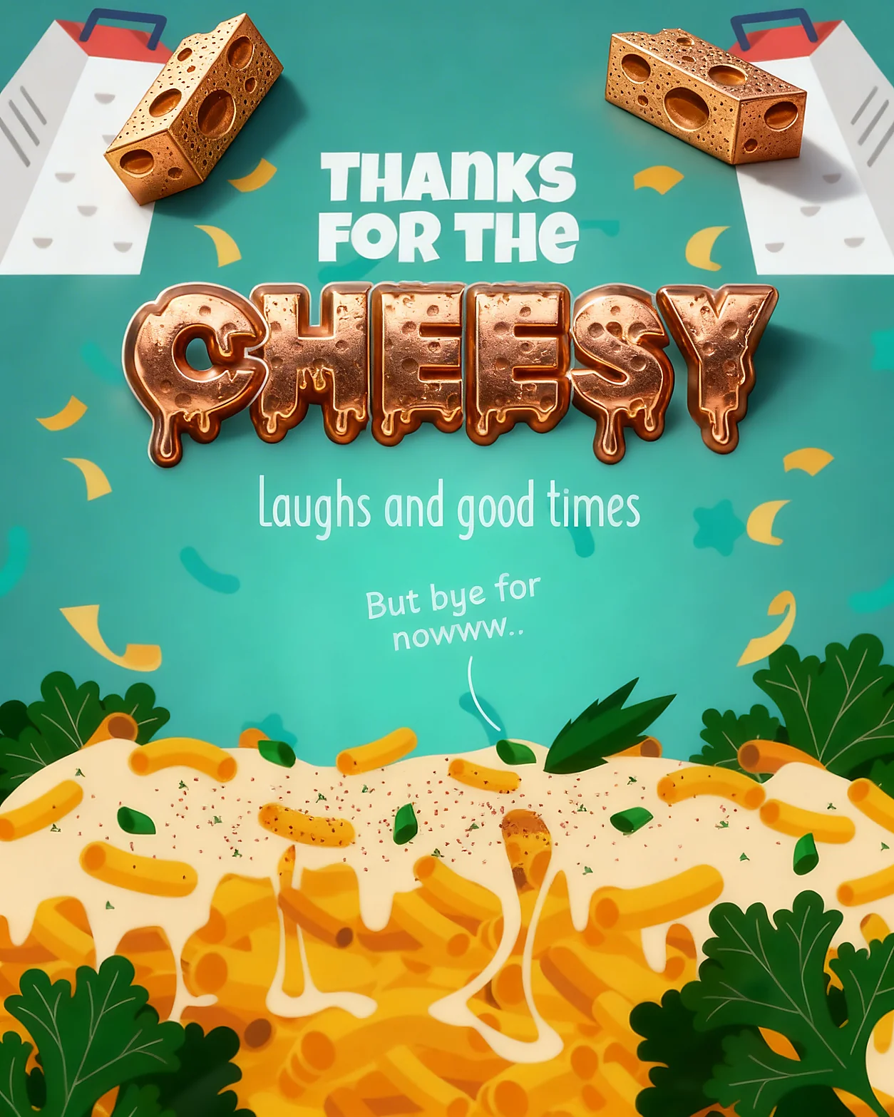 Fun Cheesy Farewell online Funny Group Leaving Card