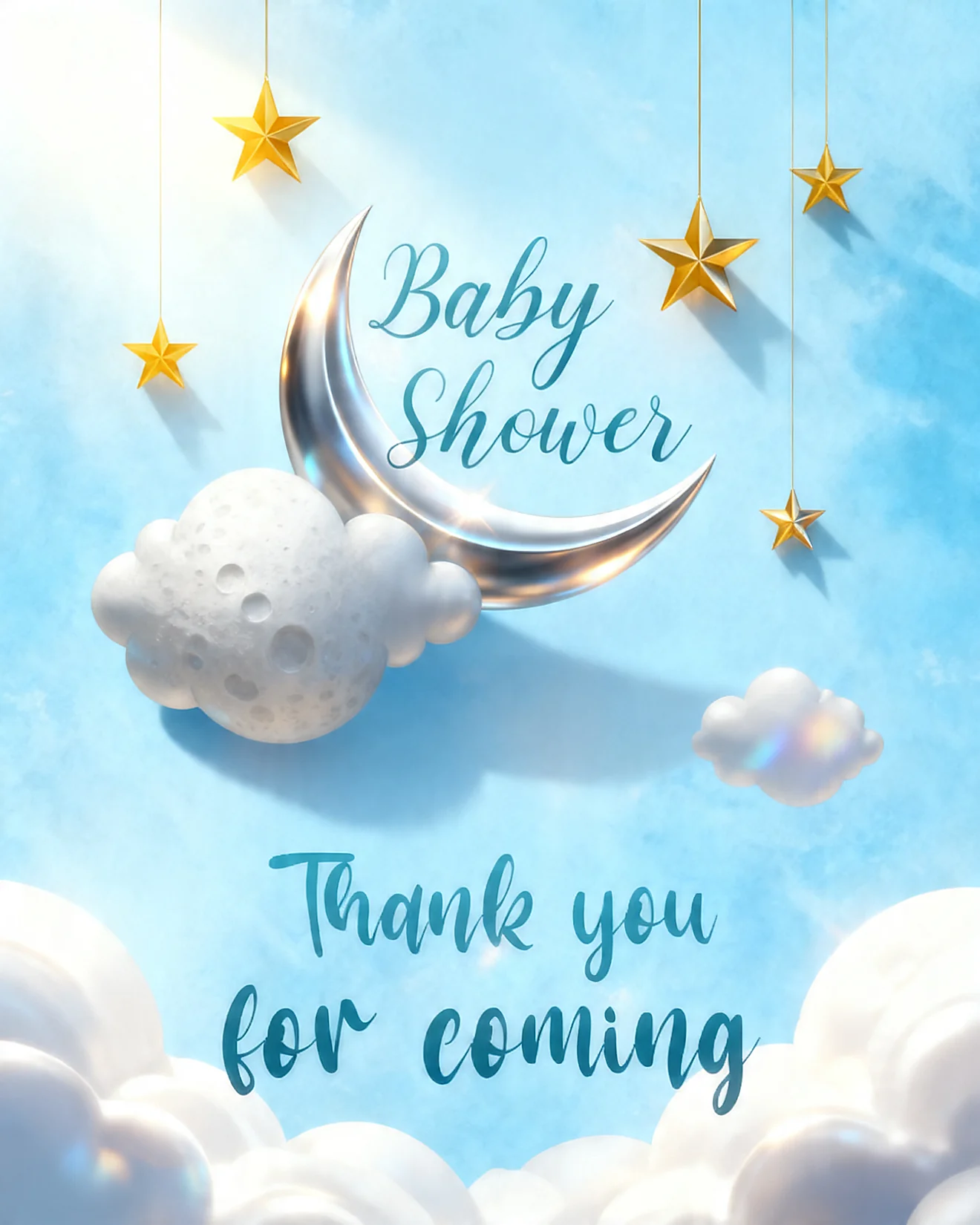 Celestial Baby Shower online Baby Shower Thank You Card